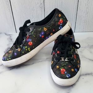 GUESS BY GUESS BLACK FLORAL SNEAKERS SIZE 8